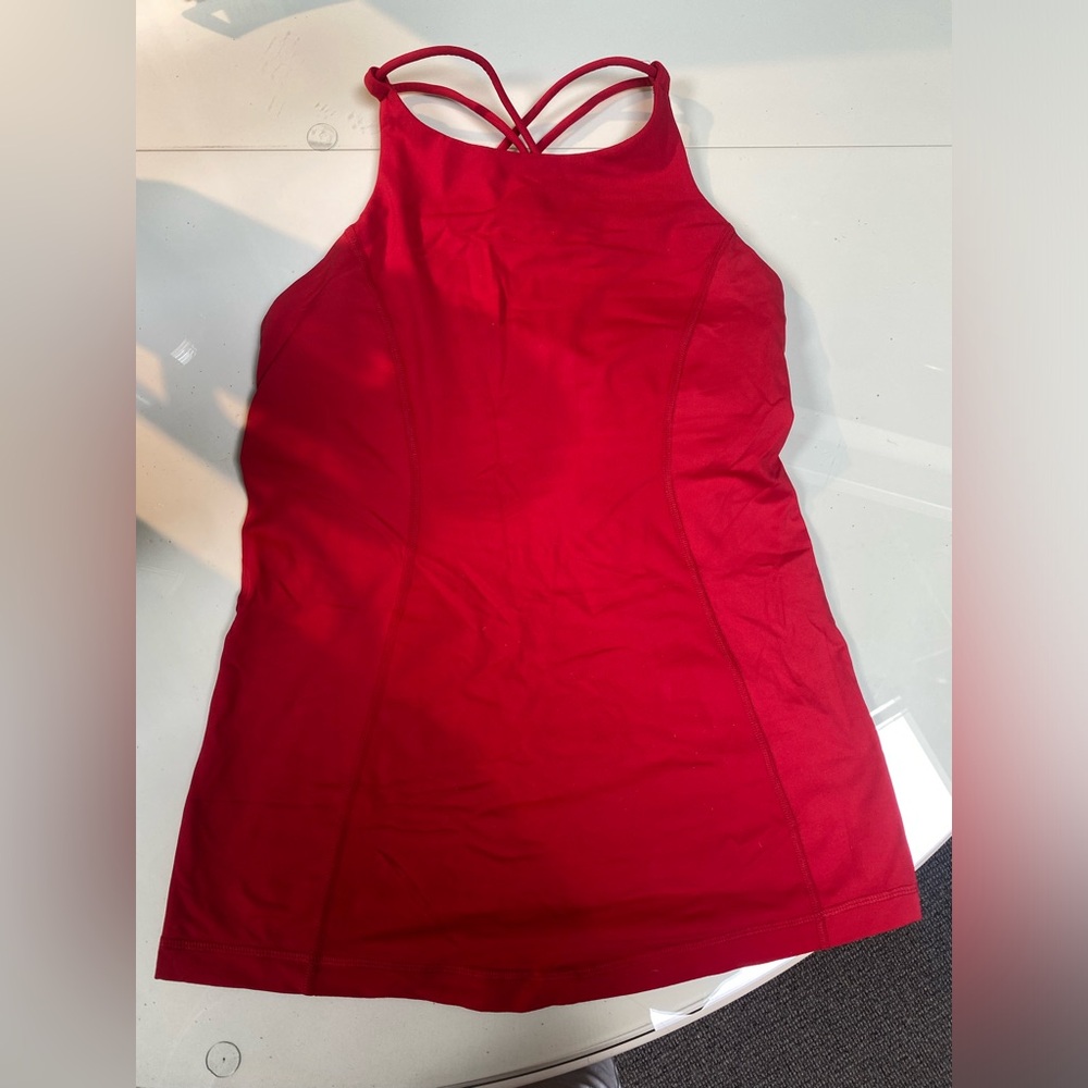 Red lululemon workout top